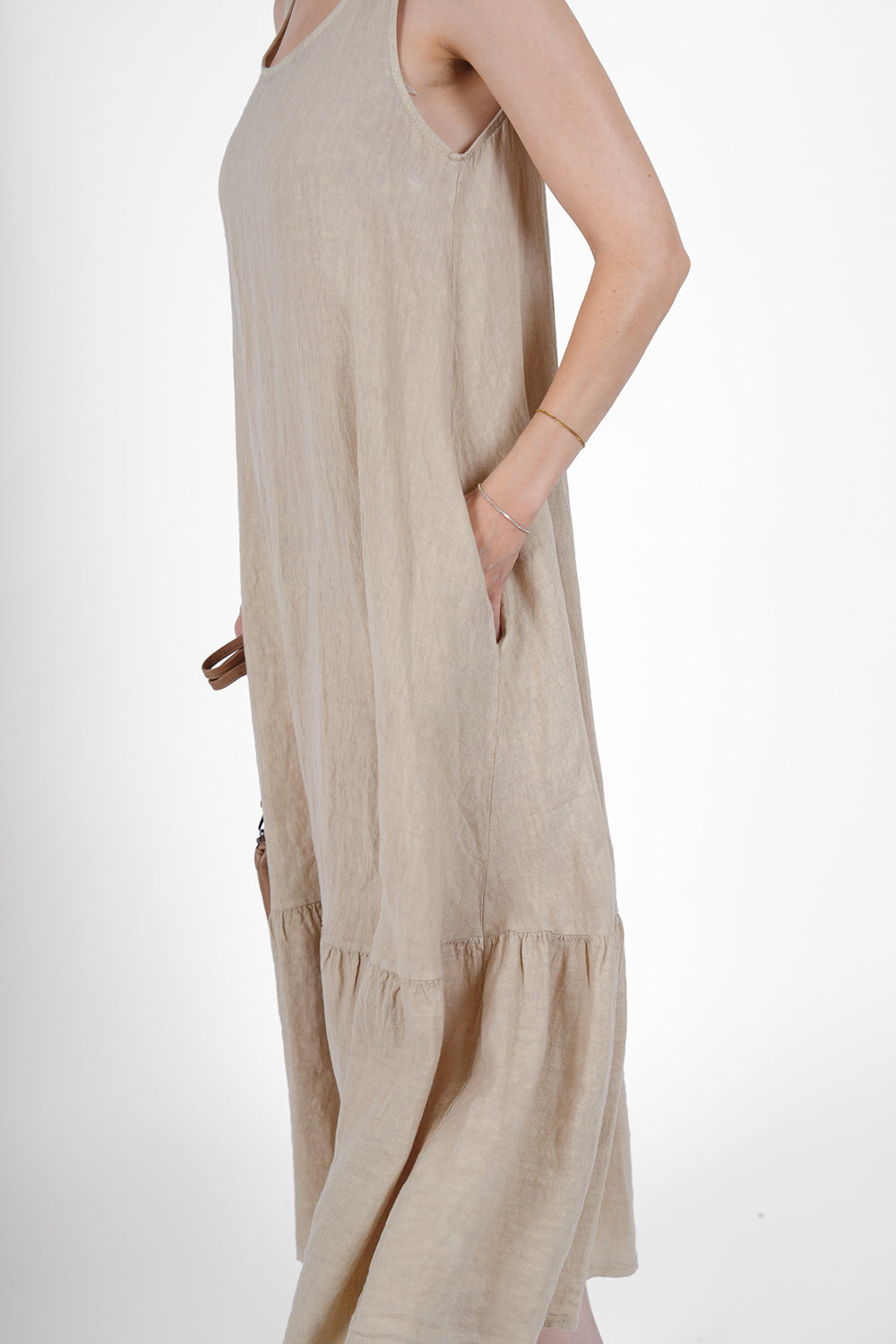 Aline Linen Dress - beige