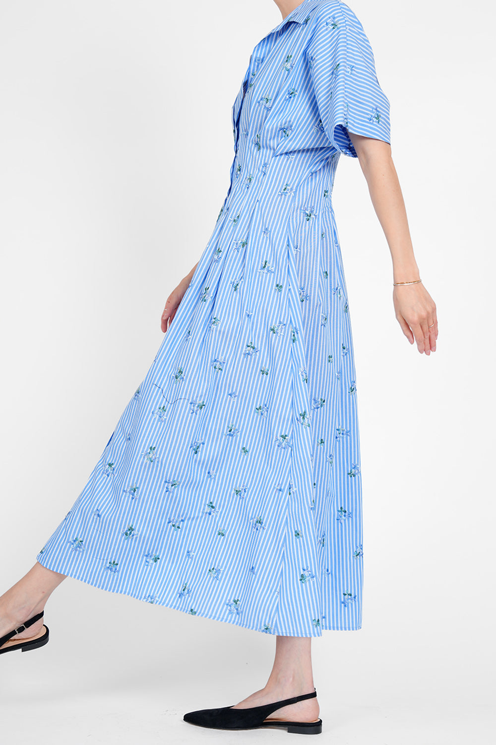 Atello Dress - blue white stripe