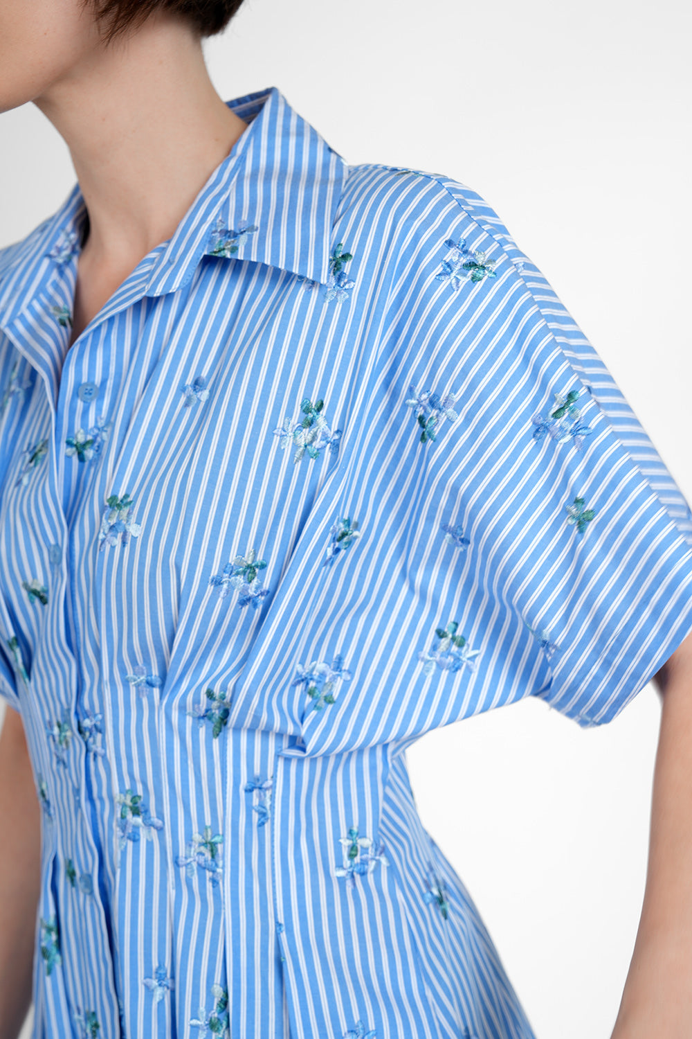 Atello Dress - blue white stripe