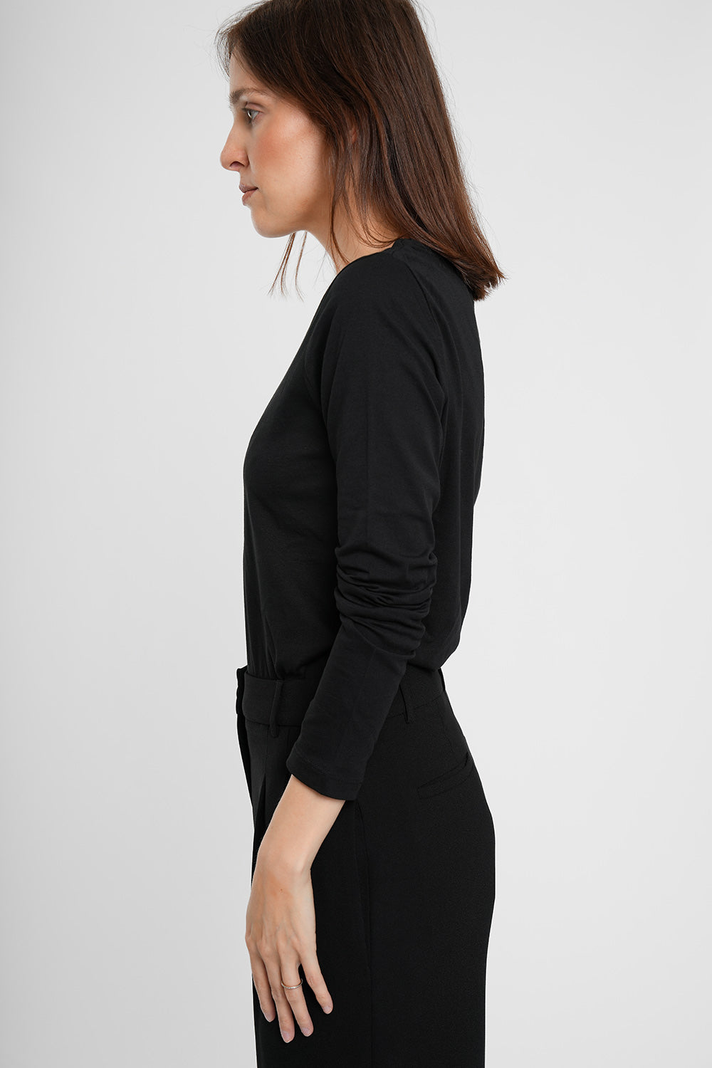 Long Tipra Organic Cotton Shirt - black