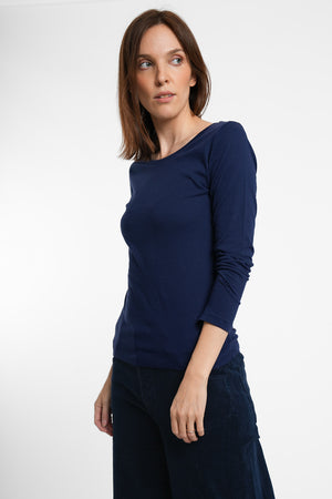 Long Tipra Organic Cotton Shirt - blue