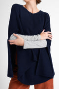 Quinn Cashmere Poncho - dark blue