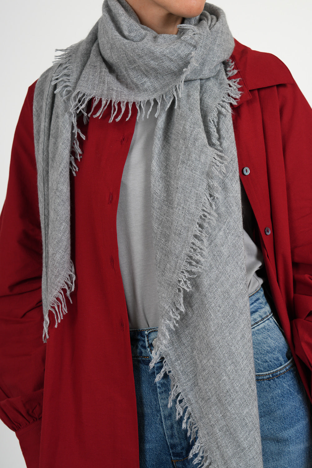 Quintin Wool Stola - light grey