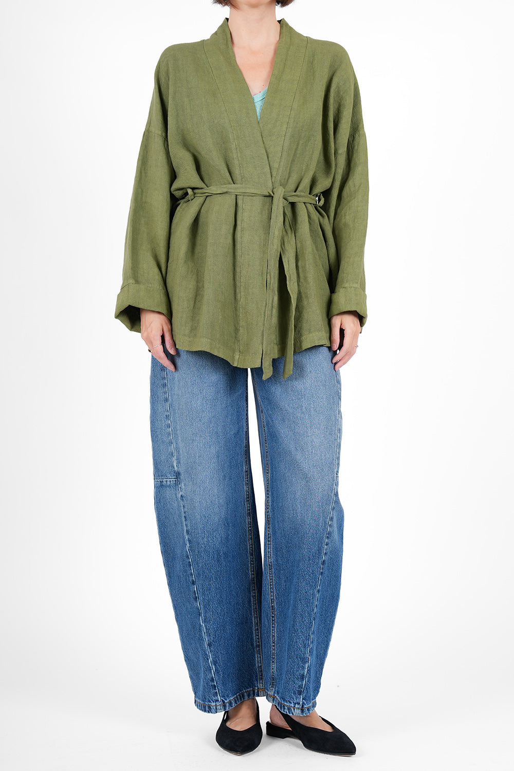 Yen Linen Kimono - khaki